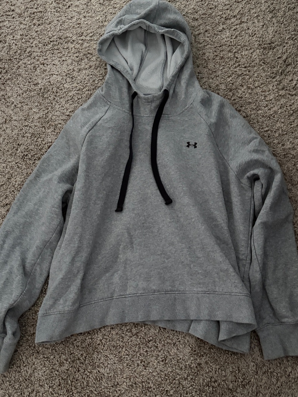 LG Women's Light Gray Hooded Sweatshirt with Black Drawcords